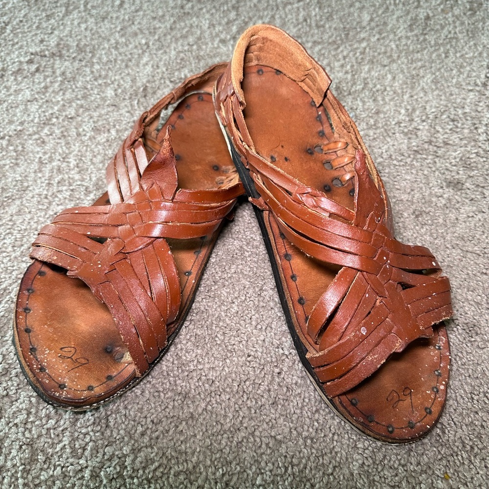Men's Brown Leather Sandals size 10.5
